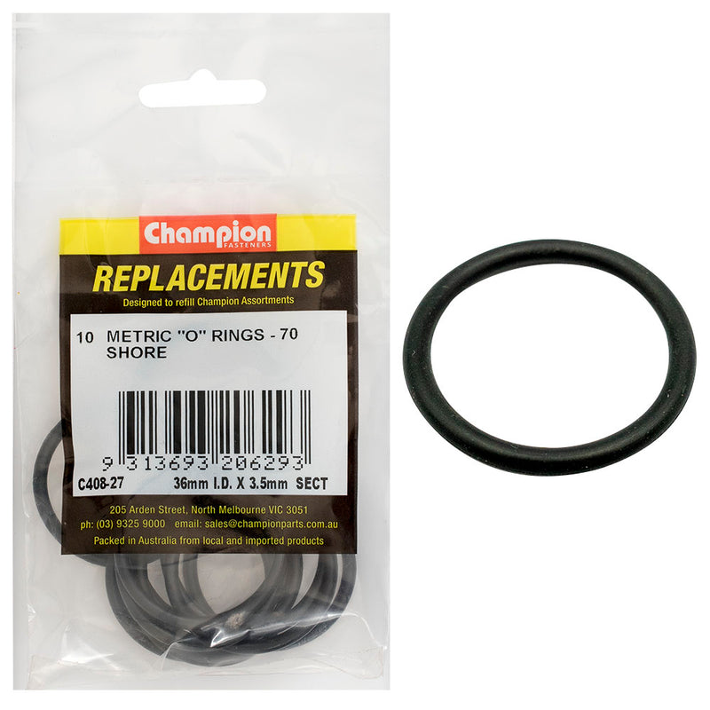 Champion 36mm (I.D.) x 3.5mm Metric O-Ring -10pk Default Title