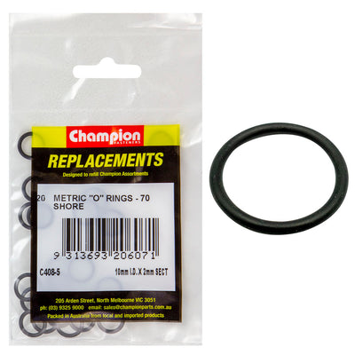 Champion 10mm (I.D.) x 2mm Metric O-Ring -20pk Default Title