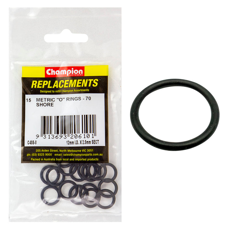 Champion 12mm (I.D.) x 2.5mm Metric O-Ring -15pk Default Title