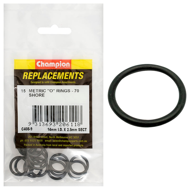 Champion 14mm (I.D.) x 2.5mm Metric O-Ring -15pk Default Title