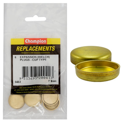 Champion 1in Brass Expansion (Frost) Plug -Cup Type -6pk Default Title