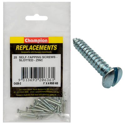 Champion 6G x 1in S/Tapping Screw Rsd Hd Phillips -25pk Default Title