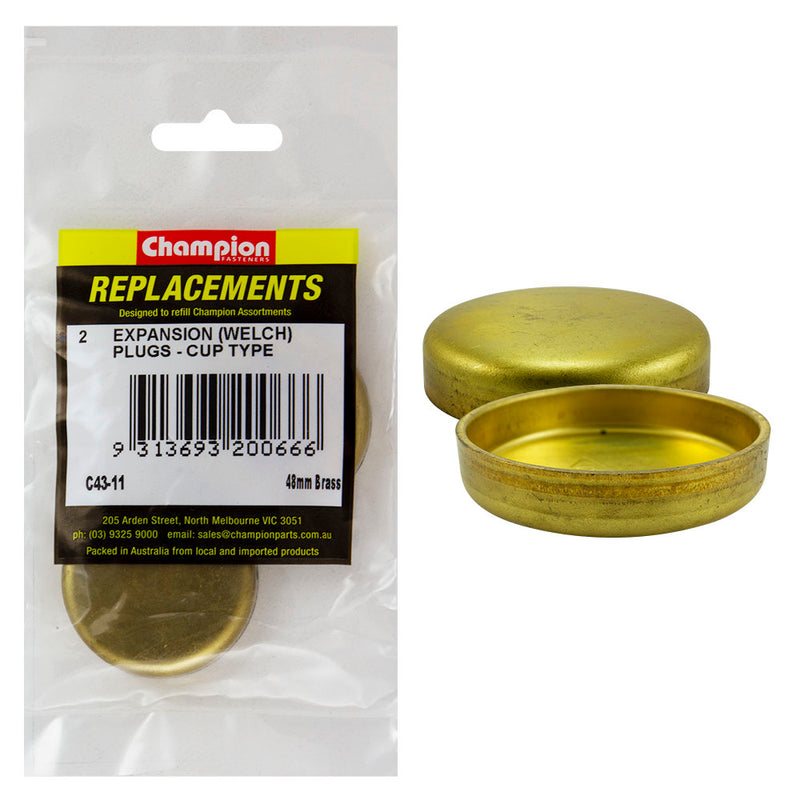 Champion 48mm Brass Expansion (Frost) Plug -Cup Type -2pk Default Title