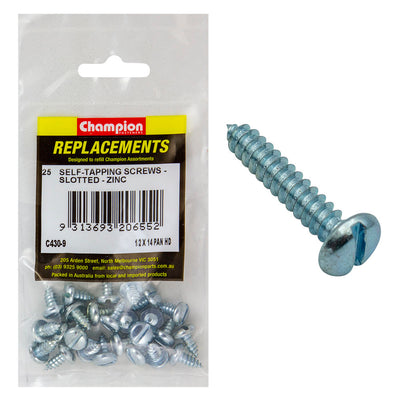 14G X 1/2IN S/TAPPING SCREW PAN HEAD SLOTTED Default Title