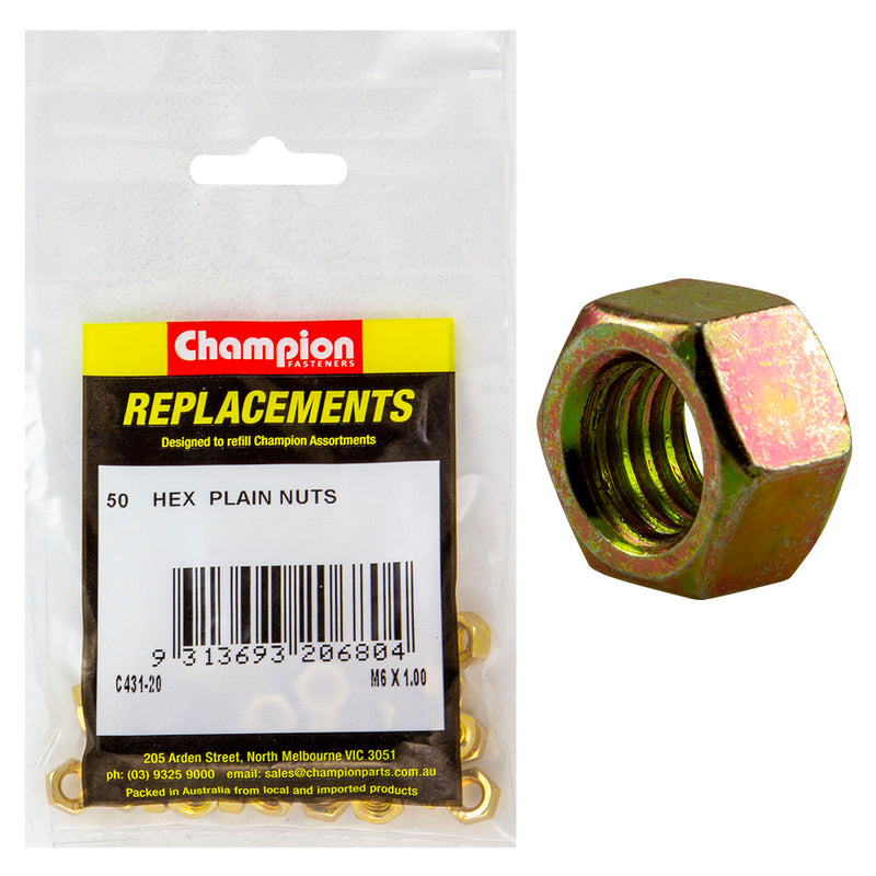 Champion M6 x 1.00 Hex Nut -50pk Default Title