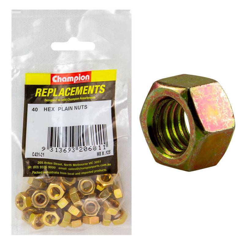 Champion M8 x 1.25 Hex Nut -40pk Default Title