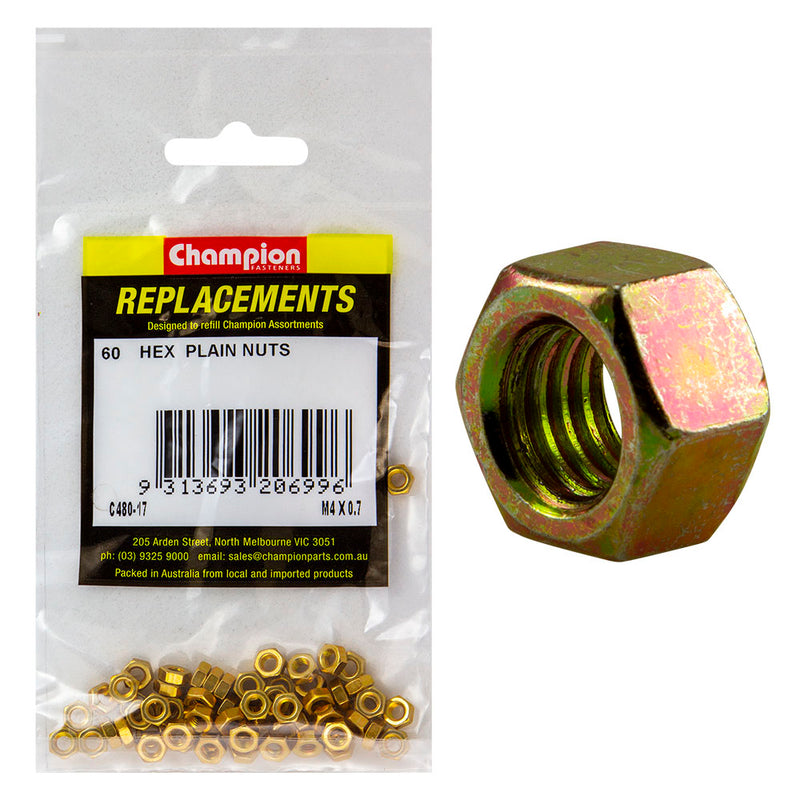 Champion M4 x 0.7 Hex Nut -60pk Default Title