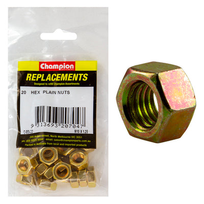 Champion M10 x 1.25 Hex Nut -20pk Default Title