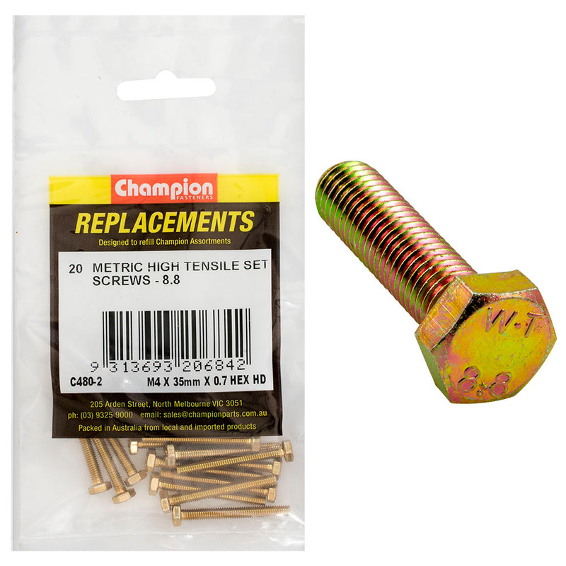 Champion M4 x 35mm x 0.7 Set Screw -Gr8.8 -20pk Default Title