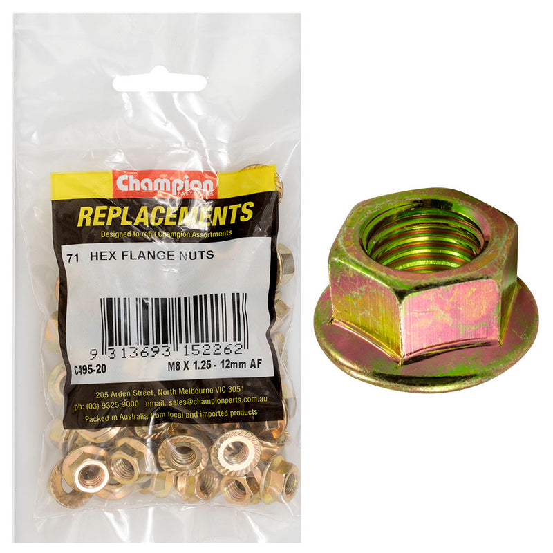 Champion M8 x 1.25 Nut (12mm AF) -71pk Default Title