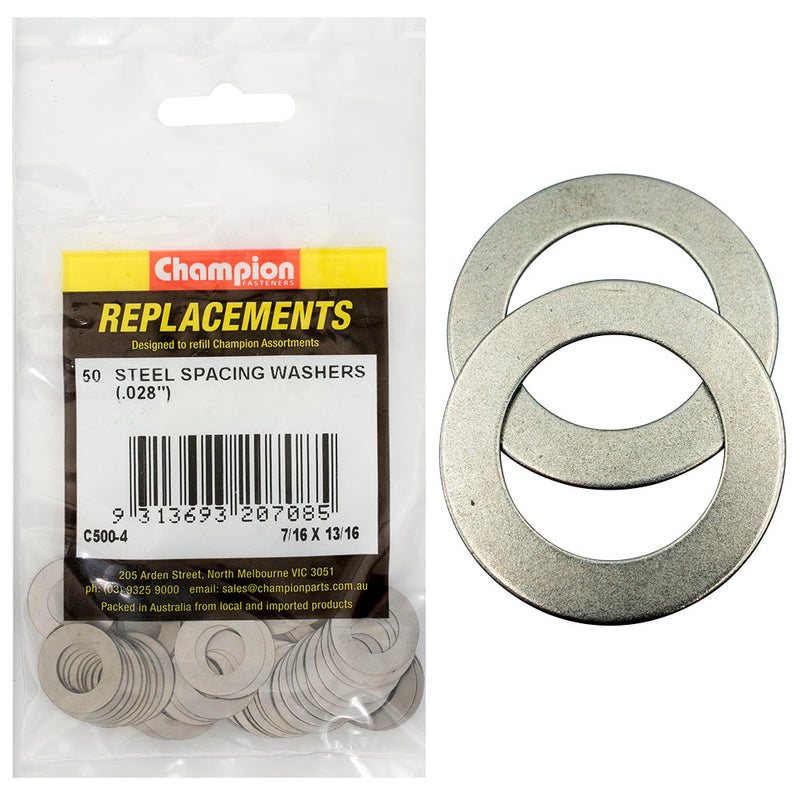 7/16 X 13/16IN X 1/32IN (22G) STEEL SPACING WASHER Default Title