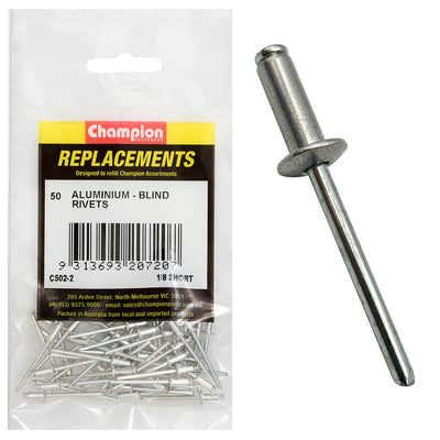 Champion 1/8in x 0.290in (7.36mm) Short Blind Rivets -50pk Default Title