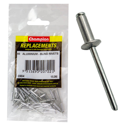 Champion 1/8in x 0.500in (12.70mm) Long Blind Rivets -40pk Default Title