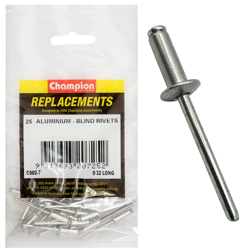 Champion 5/32in x 0.500in (12.70mm) Long Blind Rivets -25pk – HJ PHILLIPS