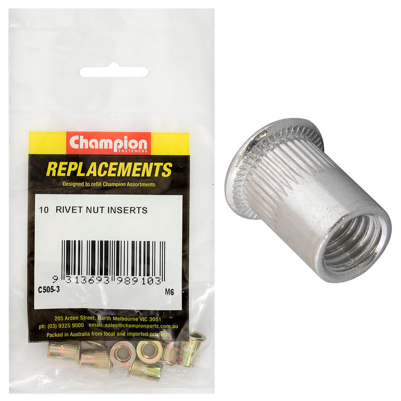 Champion M6 Steel Rivet Nut inserts -10pk Default Title