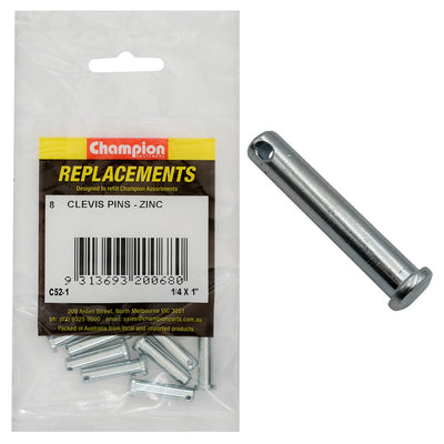 Champion 1/4in x 1in Clevis Pin -8pk Default Title