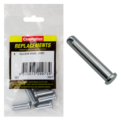Champion 3/8in x 1in Clevis Pin -8pk Default Title