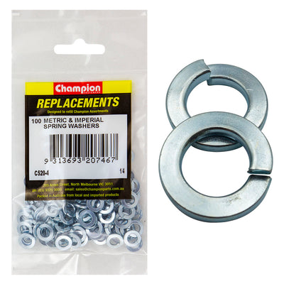 Champion 1/4in Flat Section Spring Washer -100pk Default Title