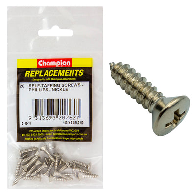 Champion 10G x 3/4in S/Tapping Screw Rsd Hd Phillips -20pk Default Title