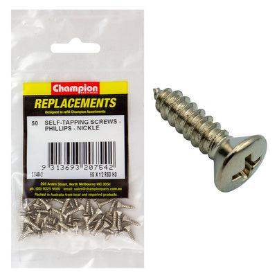 Champion 6G x 1/2in S/Tapping Screw Rsd Hd Phillips -50pk Default Title