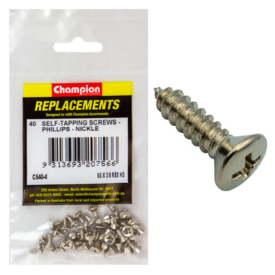 Champion 8G x 3/8in S/Tapping Screw Rsd Hd Phillips -40pk Default Title