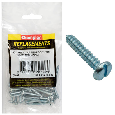 10G X 1-1/2IN S/TAPPING SCREW PAN HEAD SLOTTED Default Title