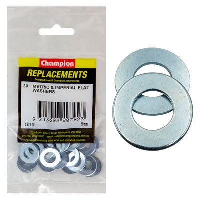 Champion M10 x 21mm x 1.6mm Flat Steel Washer -30pk Default Title