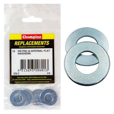 Champion 9/16in x 1-1/8in x 16G Flat Steel Washer -10pk Default Title