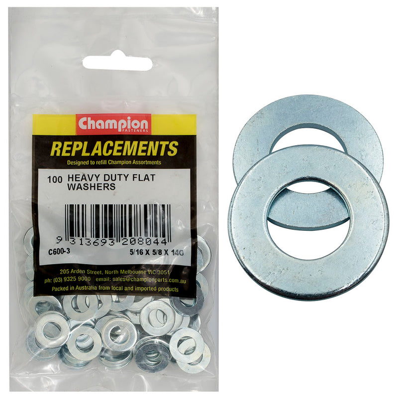 5/16IN X 5/8IN X 14G H/DUTY FLAT STEEL WASHER Default Title