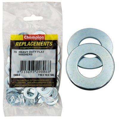 7/16IN X 7/8IN X 14G H/DUTY FLAT STEEL WASHER Default Title