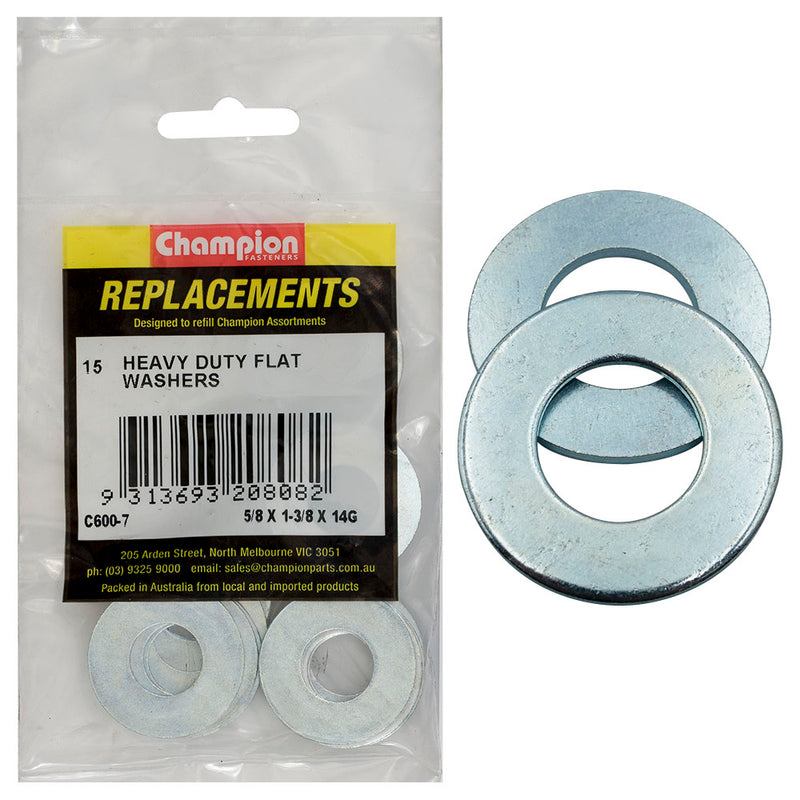 5/8IN X 1-3/8IN X 14G H/DUTY FLAT STEEL WASHER Default Title