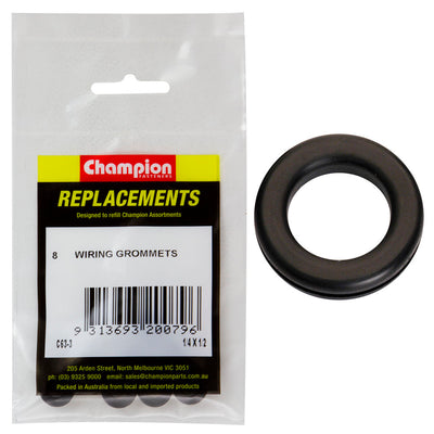 Champion 1/4in x 1/2in x 9/16in Rubber Wiring Grommet -8pk Default Title