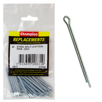 Champion 4.0mm x 45mm Steel Split (Cotter) Pin -25pk Default Title