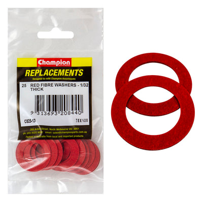 Champion 7/8in x 1-3/8in x 1/32in Red Fibre Washer -25pk Default Title