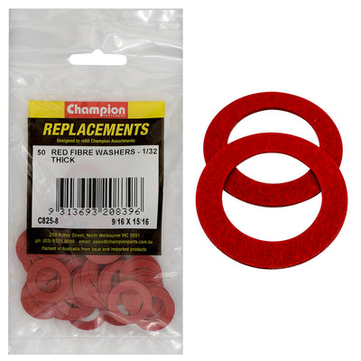 Champion 9/16in x 15/16in x 1/32in Red Fibre Washer -50pk Default Title