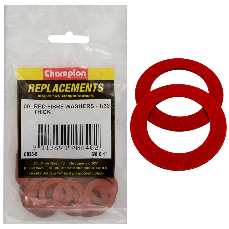 Champion 5/8in x 1in x 1/32in Red Fibre Washer -50pk Default Title