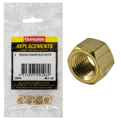 Champion M8 x 1.25mm Brass Manifold Nut -4pk Default Title