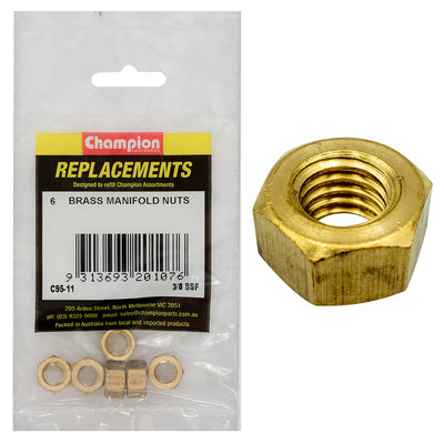 Champion 3/8in BSF Brass Manifold Nut -6pk Default Title