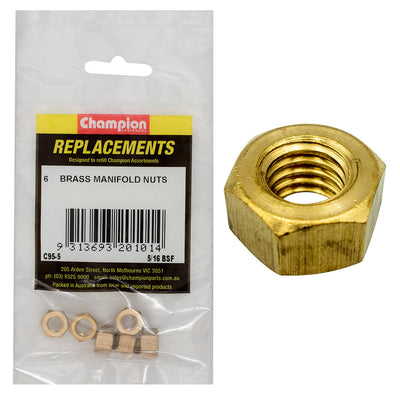 Champion 5/16in BSF Brass Manifold Nut -6pk Default Title