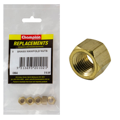 Champion 5/16in UNF Brass Manifold Nut -5pk Default Title