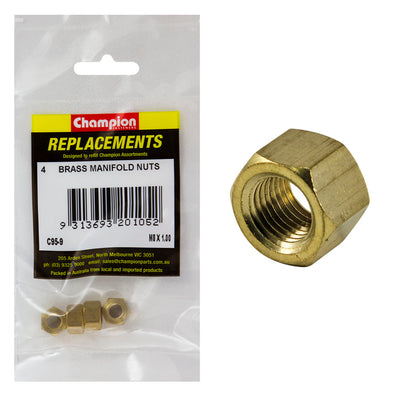 Champion M8 x 1.00mm Brass Manifold Nut -4pk Default Title