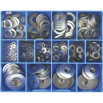 385PC STAINLESS FLAT WASHER ASSORTMENT (MM/IMP) Default Title
