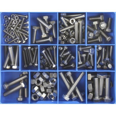 174PC STAINLESS METRIC (ISO) SET SCREWS & NUTS Default Title