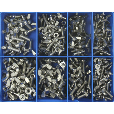 230PC MM WING SCREW & WING NUT ASSORTMENT 316/A4 Default Title