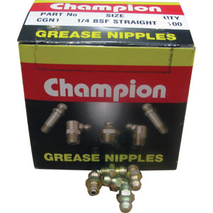Champion 1/4in BSF Straight Grease Nipple - 100pk Default Title