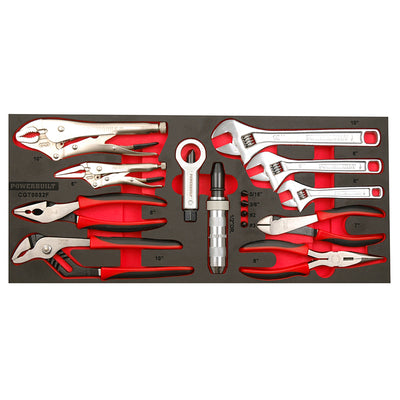 16pc Plier and Adjustable Wrench Tray Default Title