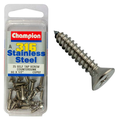 Champion 316/A4 S/Tap Set Screw - Csk 6G x 1/2in (A) Default Title