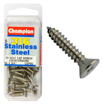 Champion 316/A4 S/Tap Set Screw - Csk 8G x 3/4in (B) Default Title