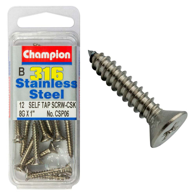 Champion 316/A4 S/Tap Set Screw - Csk 8G x 1in (B) Default Title