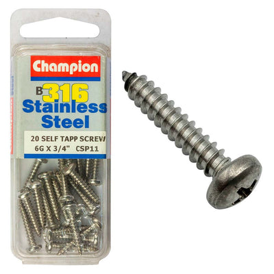 Champion 316/A4 S/Tap Set Screw - Pan 6G x 3/4in (B) Default Title